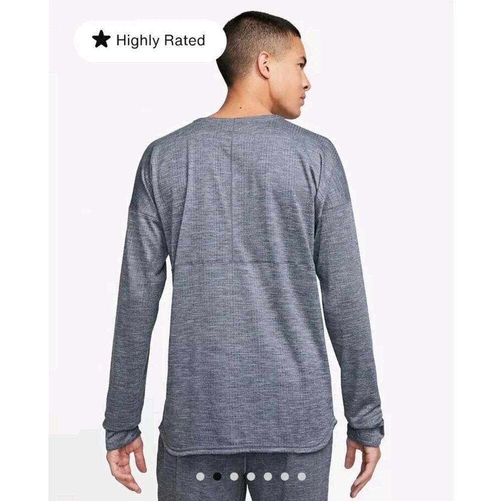 Men’s Nike Yoga Dri-Fit Crew Longsleeve Shirt in Gray, size M, NWT - Picture 2 of 11